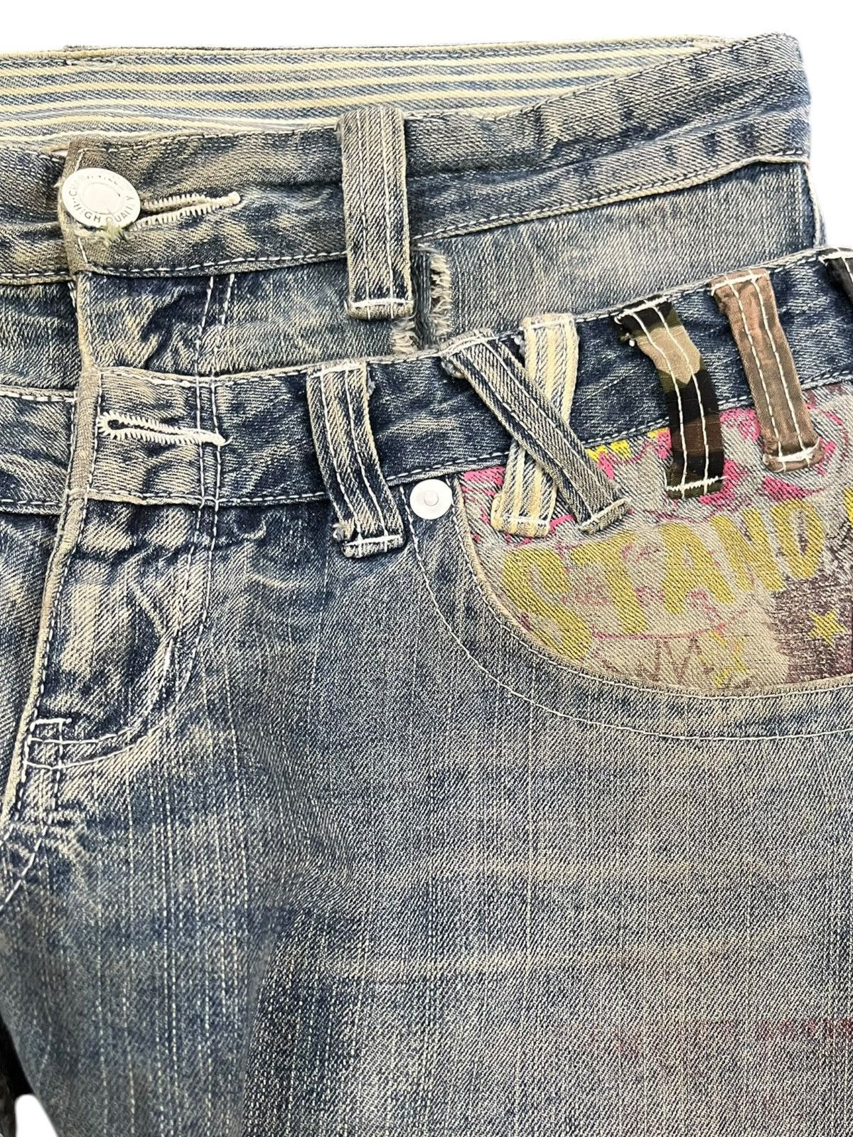 Takashi Murakami Vintage Double Focus Double Waist Twisted Leg Denim Size US 33 - 4 Thumbnail