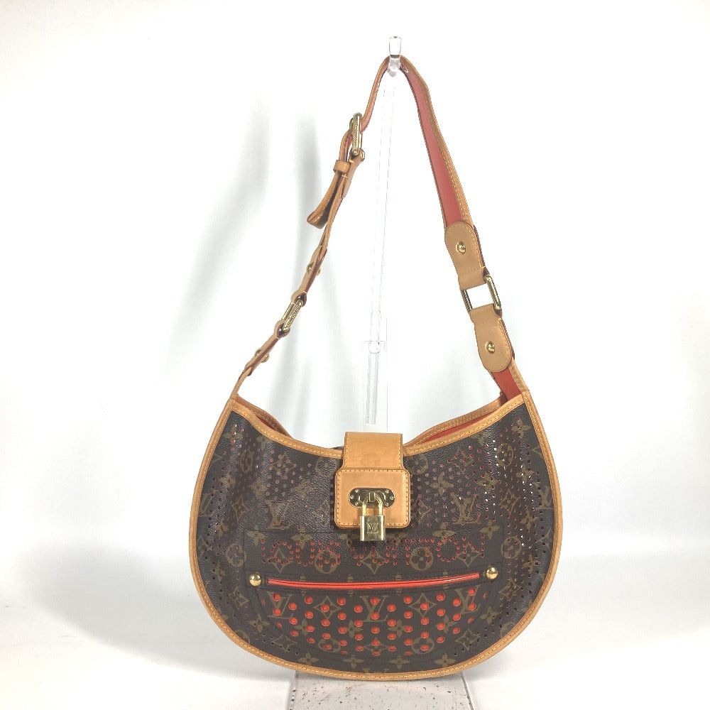 Louis Vuitton M95178 Monogram Perfo Dohmi (Protrusion On The Top Of A Pagoda Finial) Lunne. Shawl Shoulder Bag Canvas Women Oranger Orange