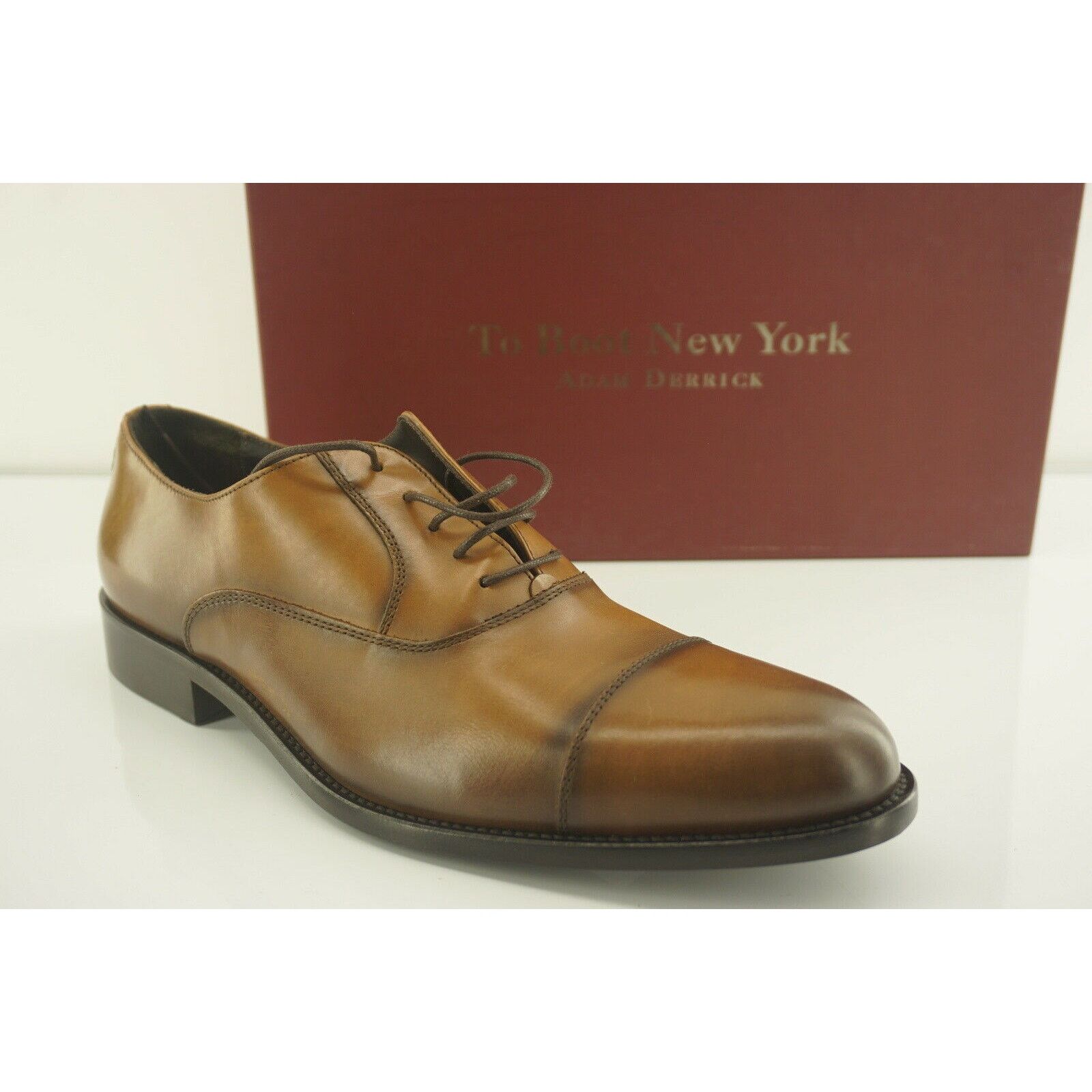 To Boot New York Caufield Brown Leather Cap Toe Oxfords display picture 1