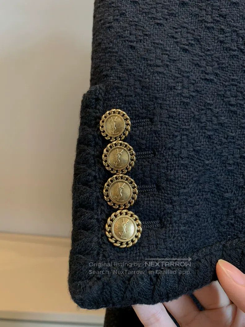 Saint Laurent Paris Saint Laurent Paris Wool and silk mini jacket Size XS / US 0-2 / IT 36-38 - 3 Thumbnail