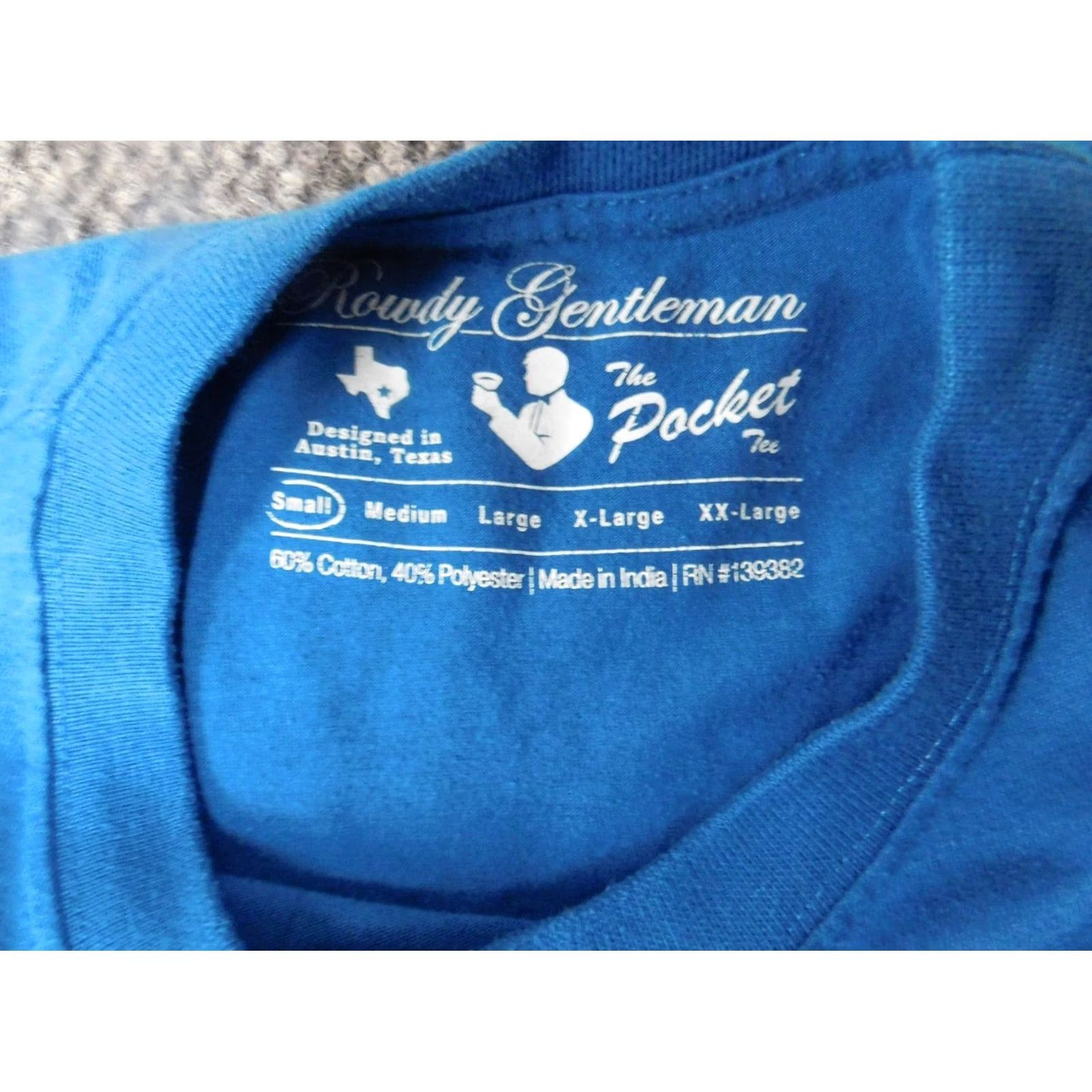 Vintage Rowdy Gentlemen Shirt Small Blue Graphic Men Short Sleeve Crew Neck T-Shirt Logo Cotton Blend Polyester Vintage No Women Mens Size US S / EU 44-46 / 1 - 5 Thumbnail