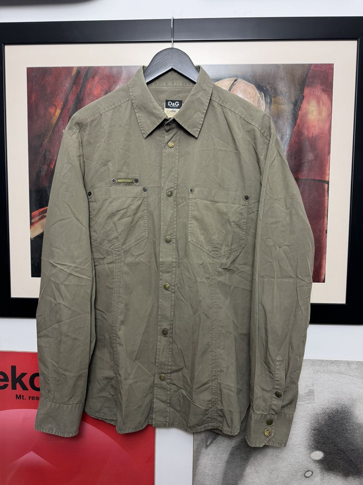 Dolce & Gabbana Dolce&Gabbana D&G Archive Y2k Multipocket Shirt Olive Cargo Size US L / EU 52-54 / 3 - 1 Thumbnail