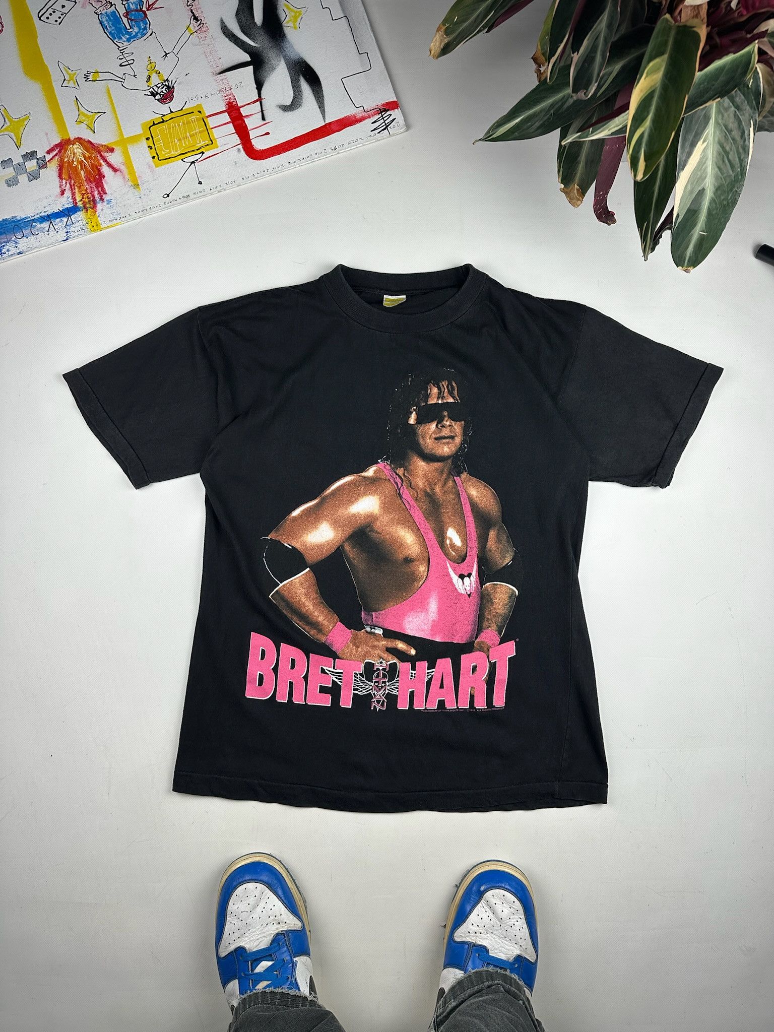 BRET HART 1992 Titansports Single Stitch Vintage Tee