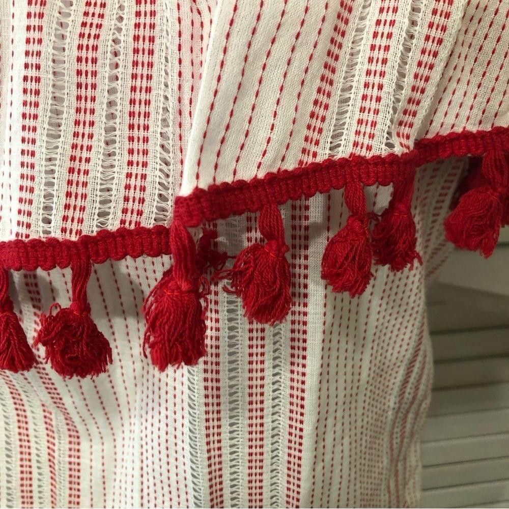 Other NWT retro oversized blouse red white pin striped pompons M Size M / US 6-8 / IT 42-44 - 3 Thumbnail