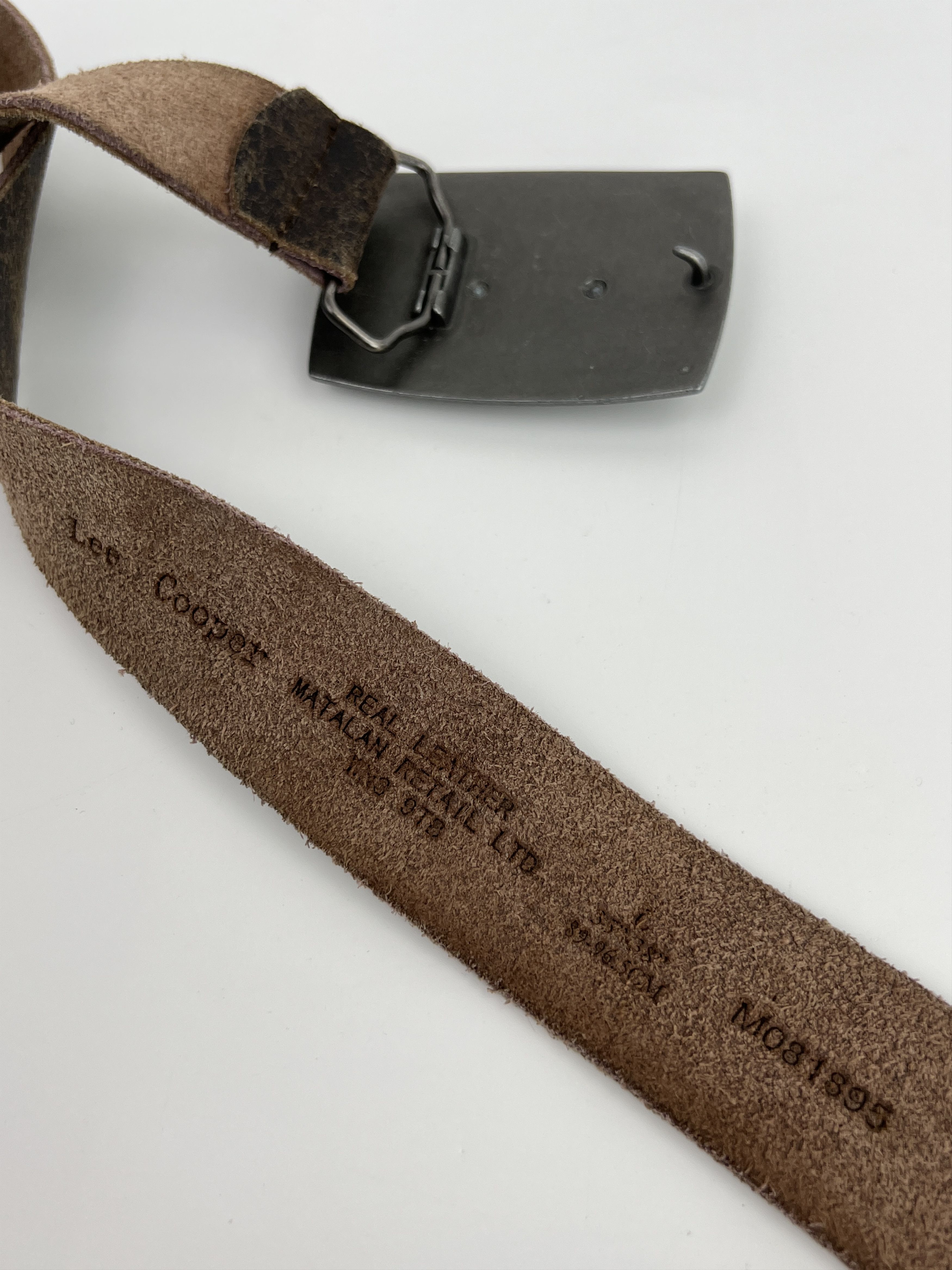 Vintage Y2K Lee Cooper Eagle Large Buckle USA Leather Belt Size ONE SIZE - 8 Thumbnail