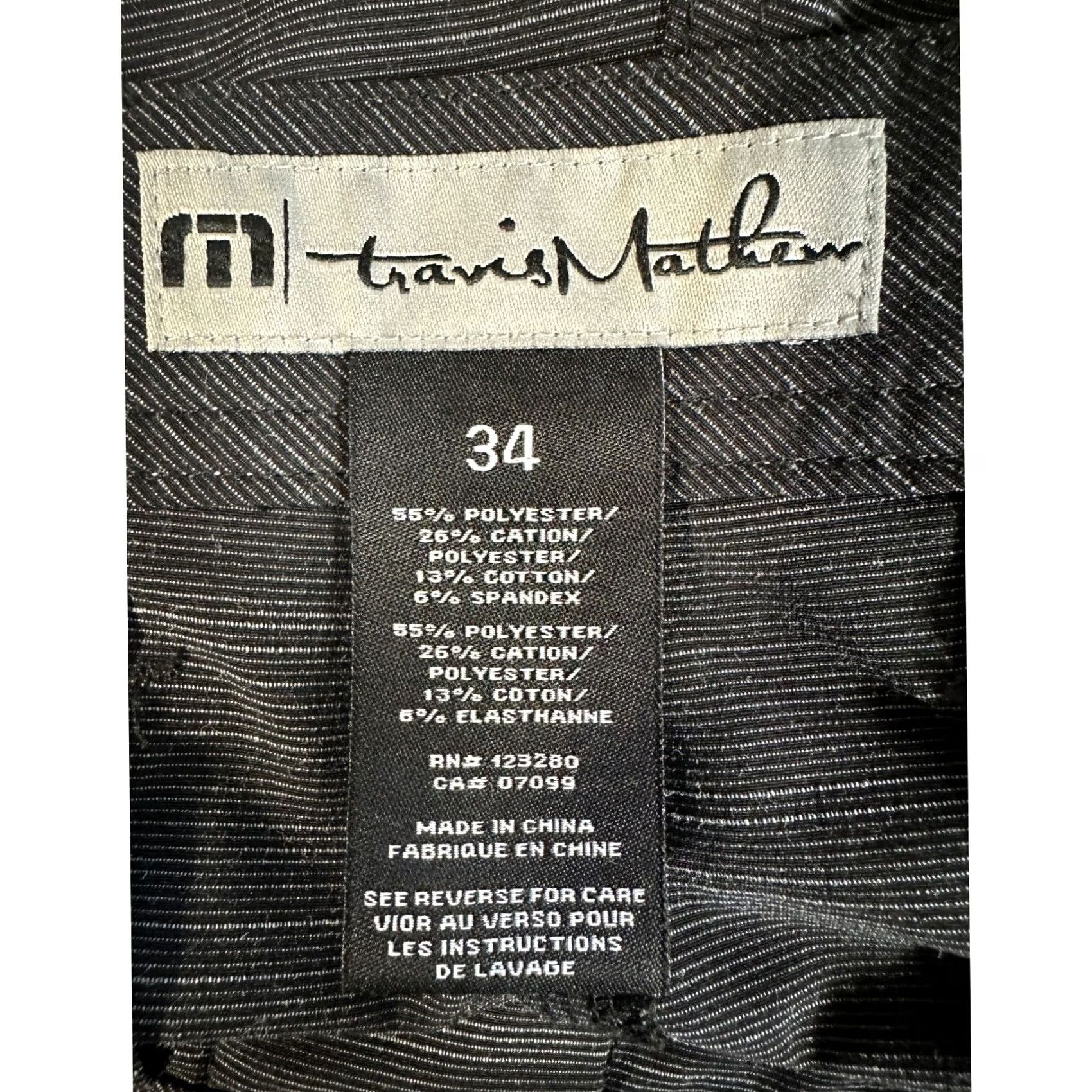 TravisMathew Travis Mathew Shorts Mens 34 Dark Grey Stripes Chinos Flat Front Golf Stretch Athletic Casual Outdoor Size US 34 / EU 50 - 4 Thumbnail