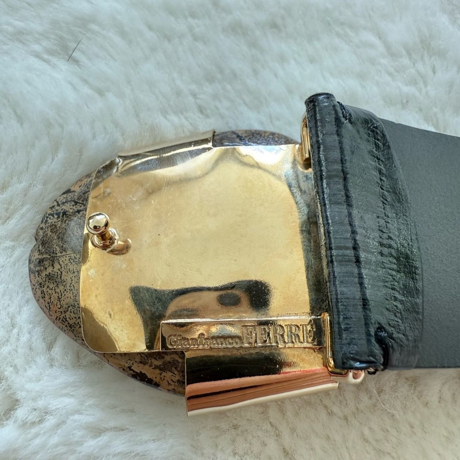 Gianfranco Ferre Gianfranco Ferre black leather belt with stone size 80/95 Size ONE SIZE - 5 Thumbnail