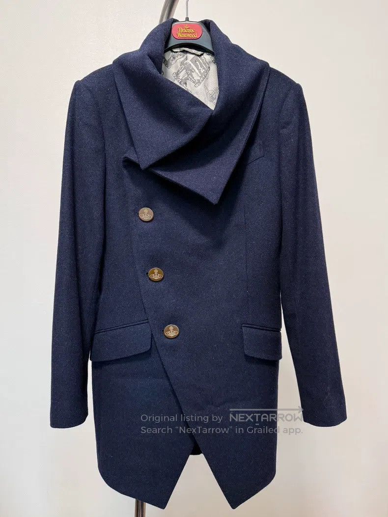 Vivienne Westwood Vivienne Westwood Men's line - Navy blue asymmetric wool c Size M / US 6-8 / IT 42-44 - 2 Thumbnail