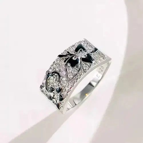 Other Black Flower Pattern Finger-ring Size ONE SIZE - 2 Thumbnail
