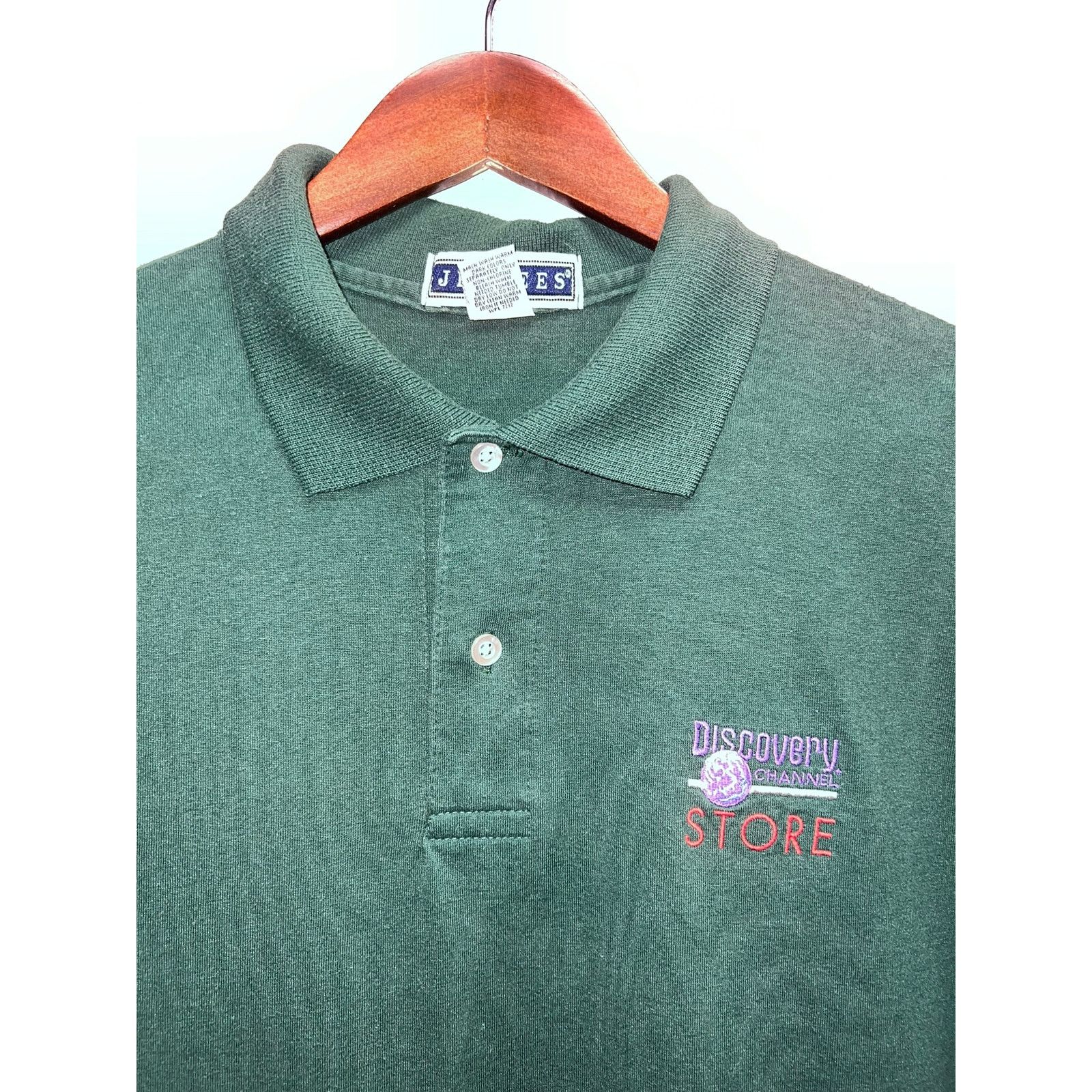Jerzees Vintage Discovery Channel Shirt Polo Green Store Top 90s L Size US L / EU 52-54 / 3 - 2 Thumbnail