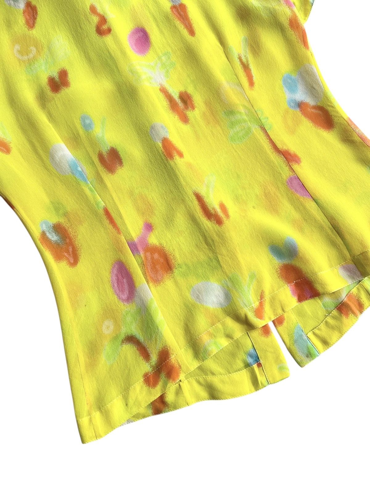 Versace SS1996 Gianni Versace Neon Yellow Spray Paint Silk Blouse Size S / US 4 / IT 40 - 9 Thumbnail
