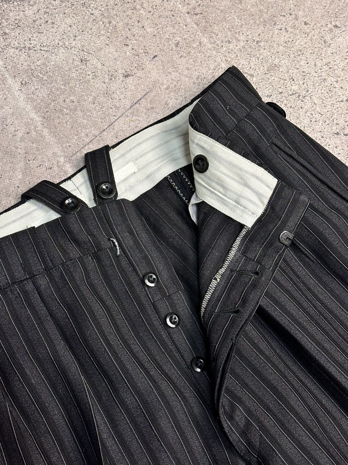 Marithe + Francois Girbaud Military 80s France Pleated Black Pants Avantgarde Style Size US 34 / EU 50 - 6 Thumbnail