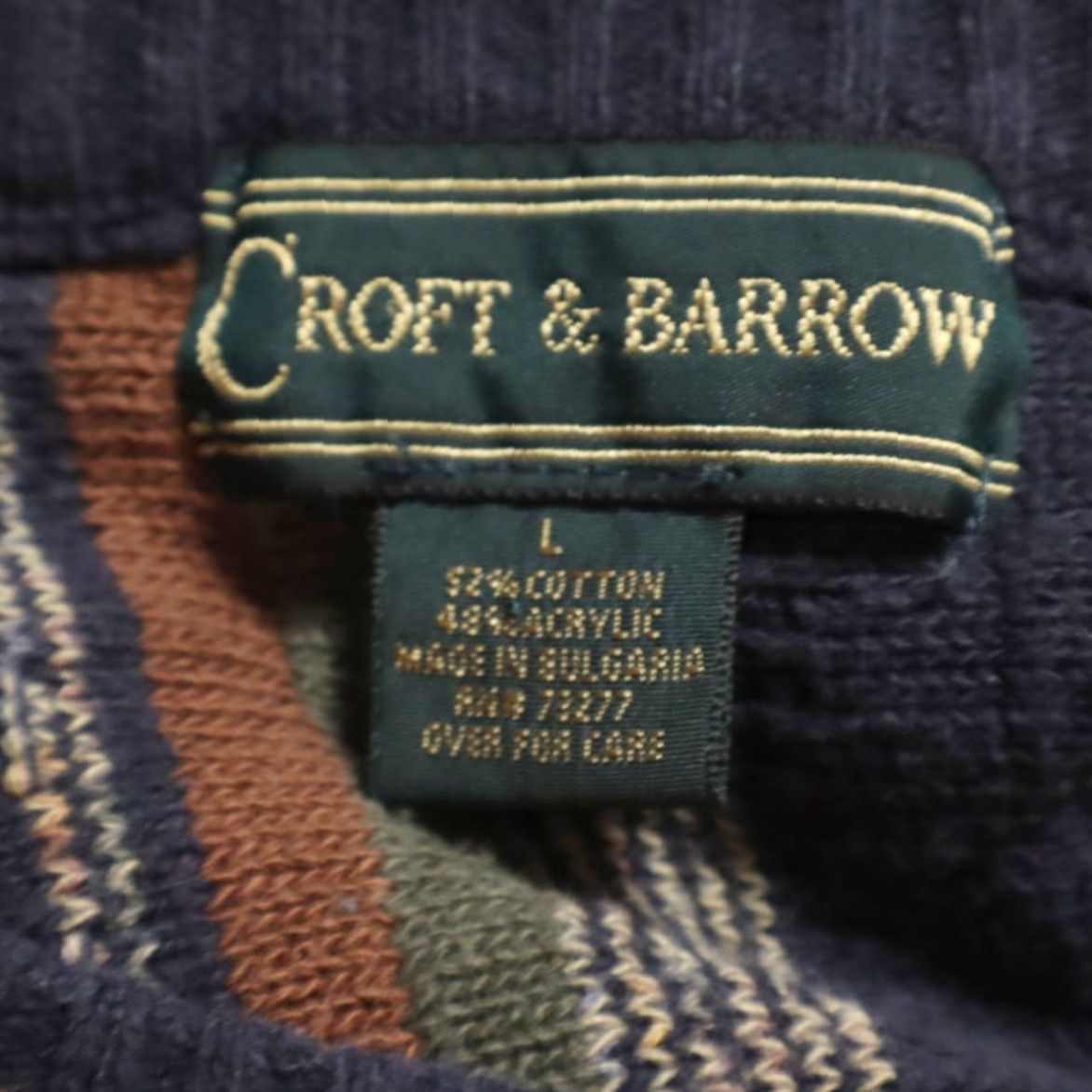 Croft & Barrow VTG Croft & Barrow Coogi Style Crobsy 3D Knit Striped Long Sleeve Sweater Men's L Size US L / EU 52-54 / 3 - 5 Thumbnail