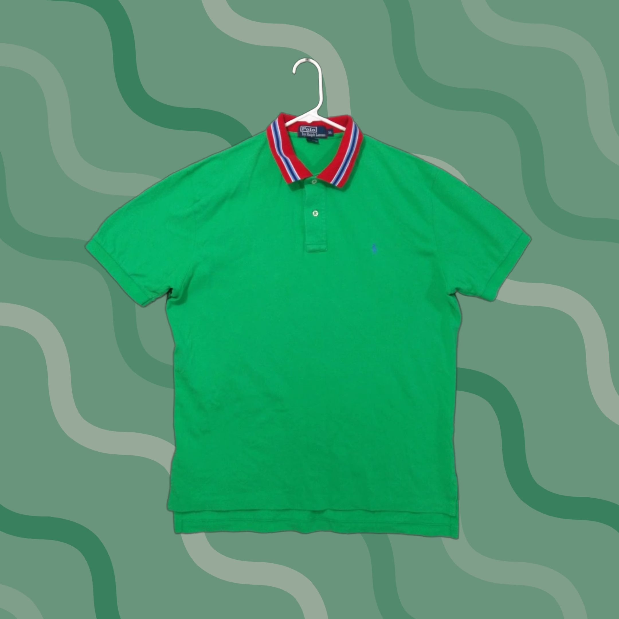 Polo Ralph Lauren Polo Ralph Lauren Shirt Mens XL Green Short Sleeve Pony Logo Contrast Collar Size US XL / EU 56 / 4 - 1 Thumbnail