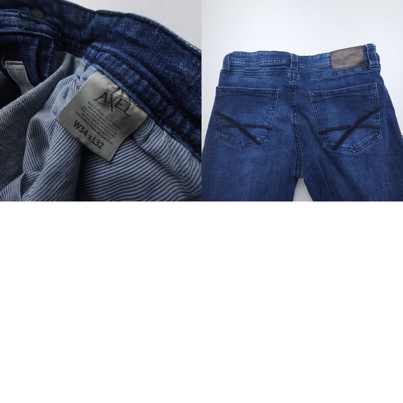 Vintage TK Axel Slim Boot Jeans Mens 34 x 30 Dark Wash Western Flex Denim 5-Pocket Logo Button Slim Bootcut Cotton Blend Blue Jeans Mens Size US 34 / EU 50 - 8 Thumbnail