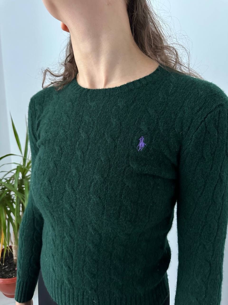 Polo Ralph Lauren × Vintage Vintage Polo Ralph Lauren Green Dark Cable Knit Sweater Size S / US 4 / IT 40 - 6 Thumbnail
