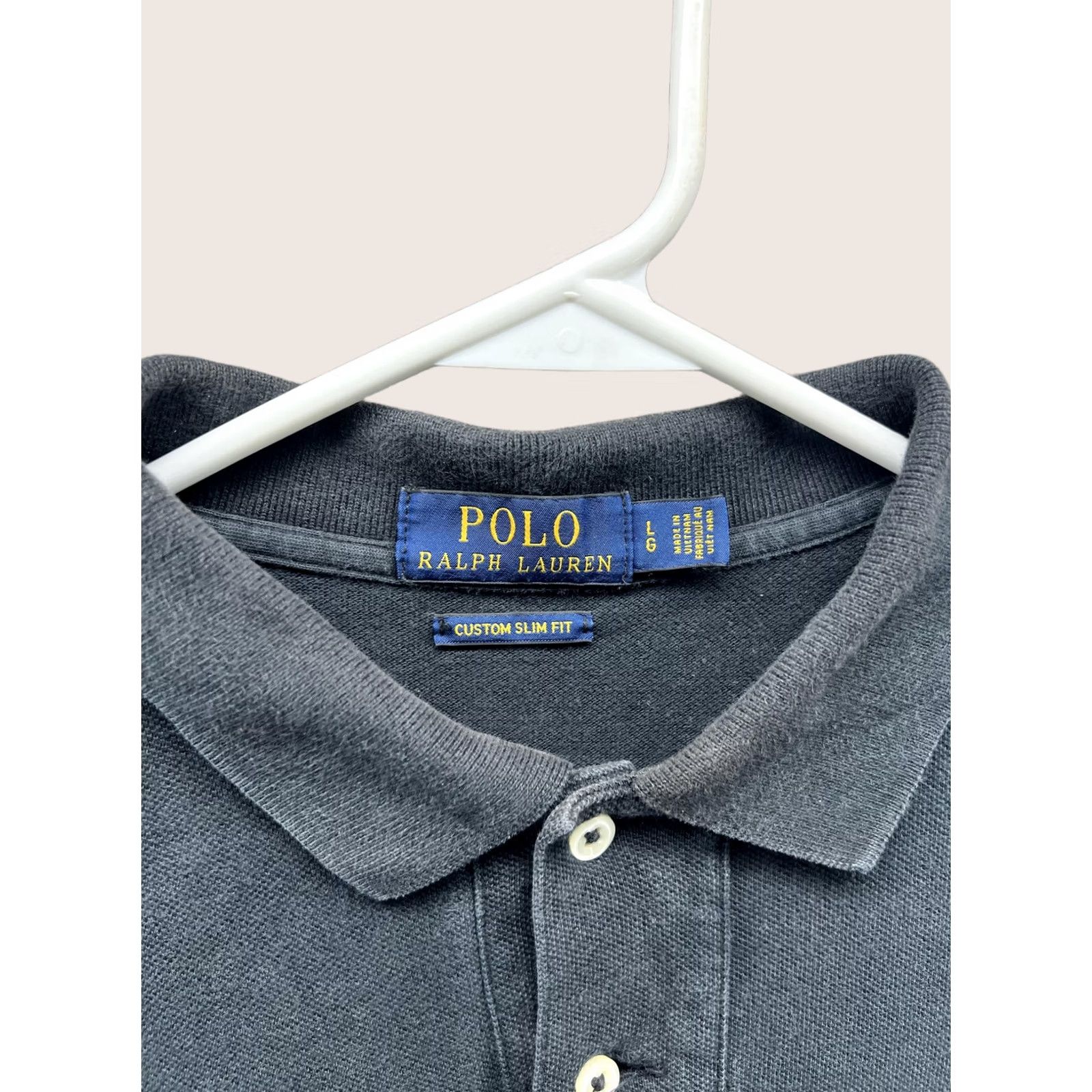 Polo Ralph Lauren VINTAGE Polo Ralph Lauren Polo Shirt Mens L Black Long Sleeve Custom Slim Rugby Shirt Size US L / EU 52-54 / 3 - 1 Thumbnail