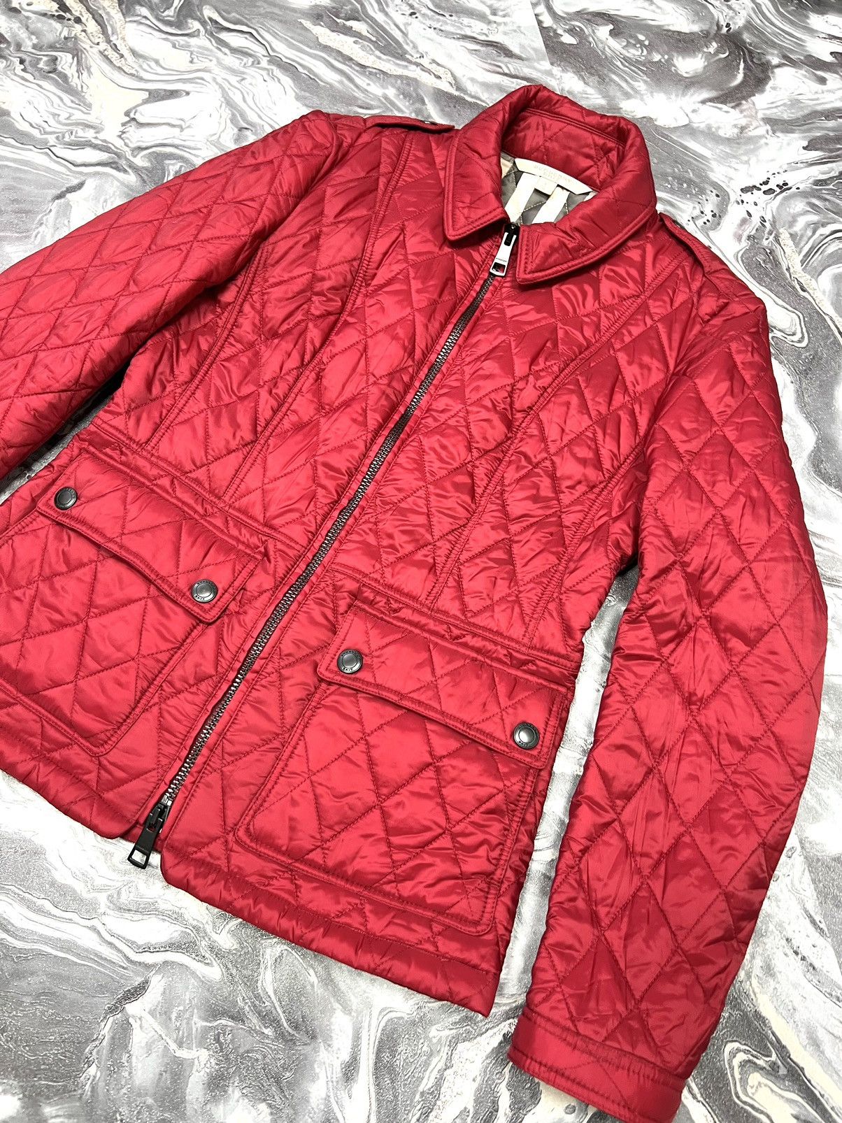 Burberry Burberry Burberrys Nova Check Quilted red Jacket Coat Size S / US 4 / IT 40 - 4 Thumbnail
