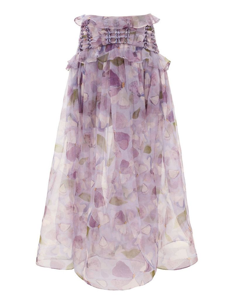 Zimmermann oc11z0226 Dawning Braided Maxi Skirt In Lilac Size 34" / US 12 / IT 48 - 1 Thumbnail