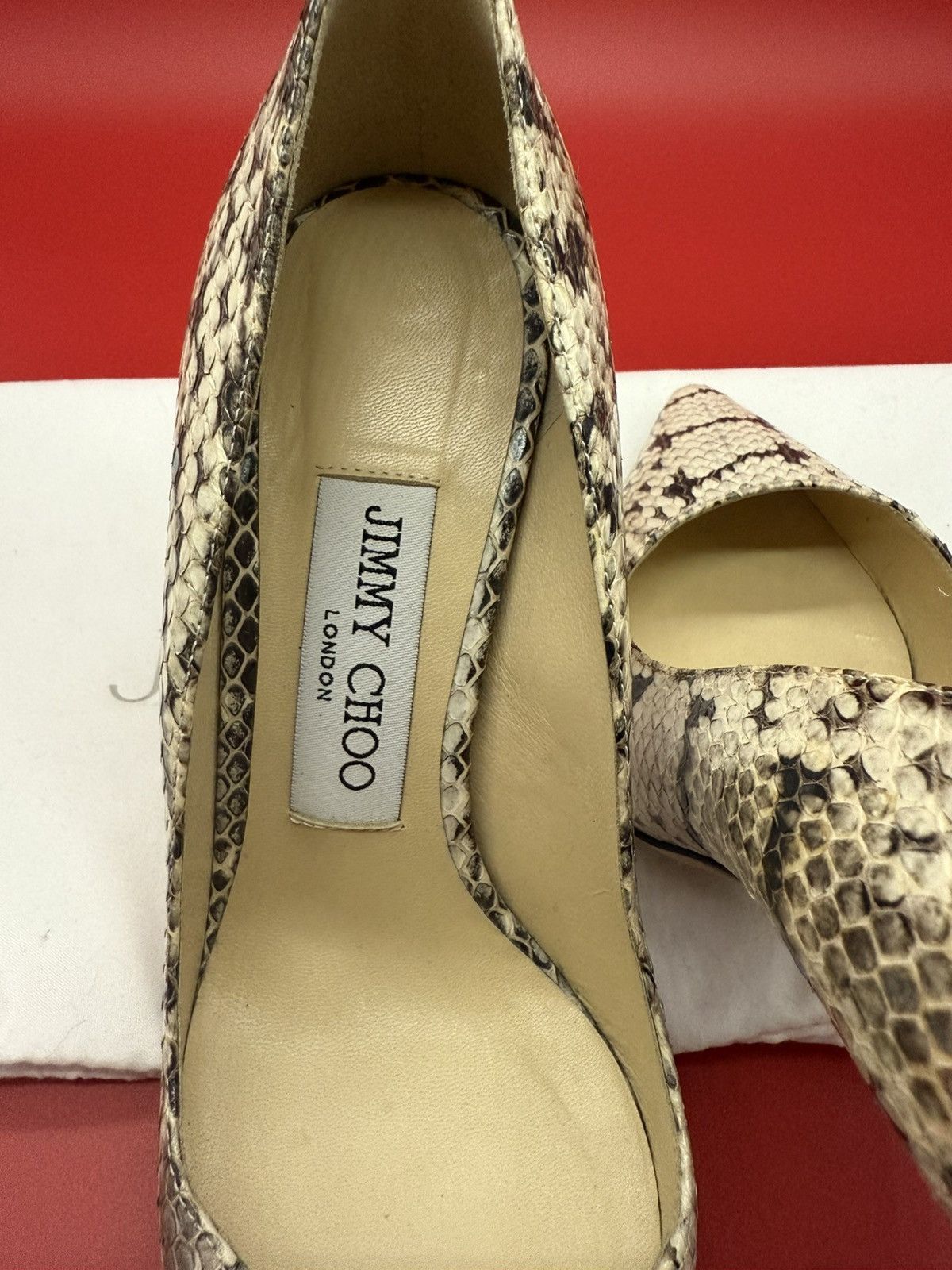 Jimmy Choo Snake skin heels (35) Size US 4.5 / IT 34.5 - 4 Thumbnail
