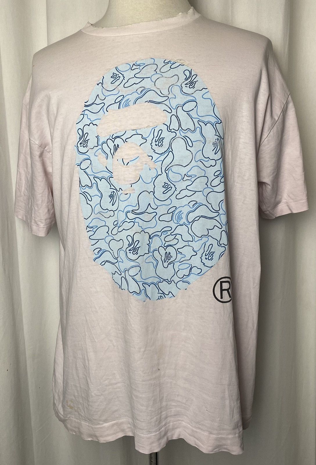 Bape A Bathing Ape Bape XL T-Shirt Baby Blue Camo Ape Head Size US XL / EU 56 / 4 - 1 Thumbnail