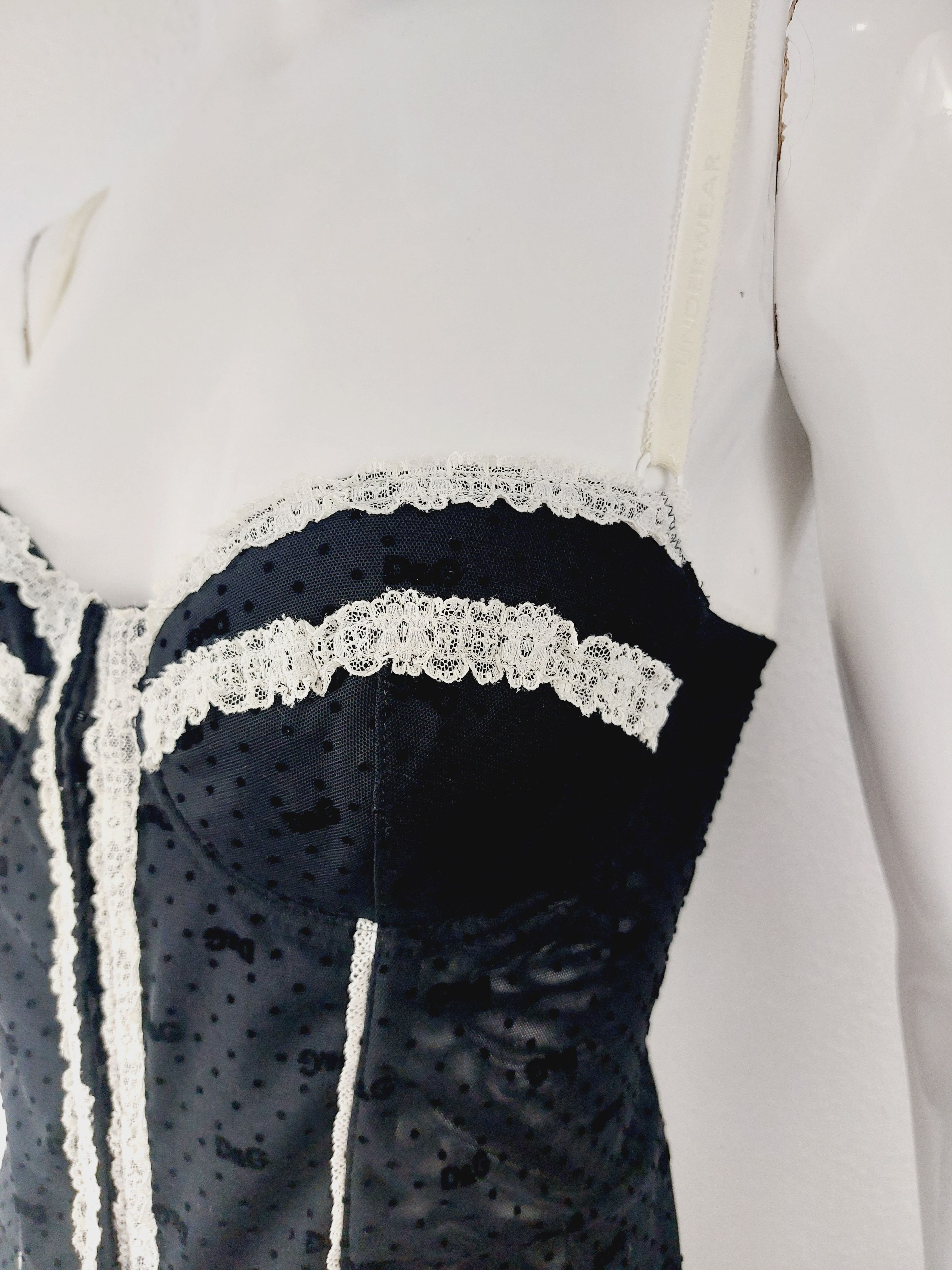 Dolce & Gabbana Dolce and Gabbana D&G Logo Net Mesh Ribbon Bustier Corset Size S / US 4 / IT 40 - 7 Thumbnail