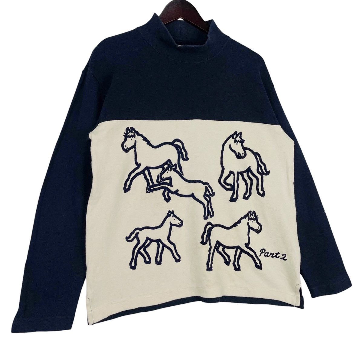 Junko Shimada × Vintage Vintage Junko Shimada Part 2 Turtleneck Navy Blue Pullover Size M / US 6-8 / IT 42-44 - 3 Thumbnail