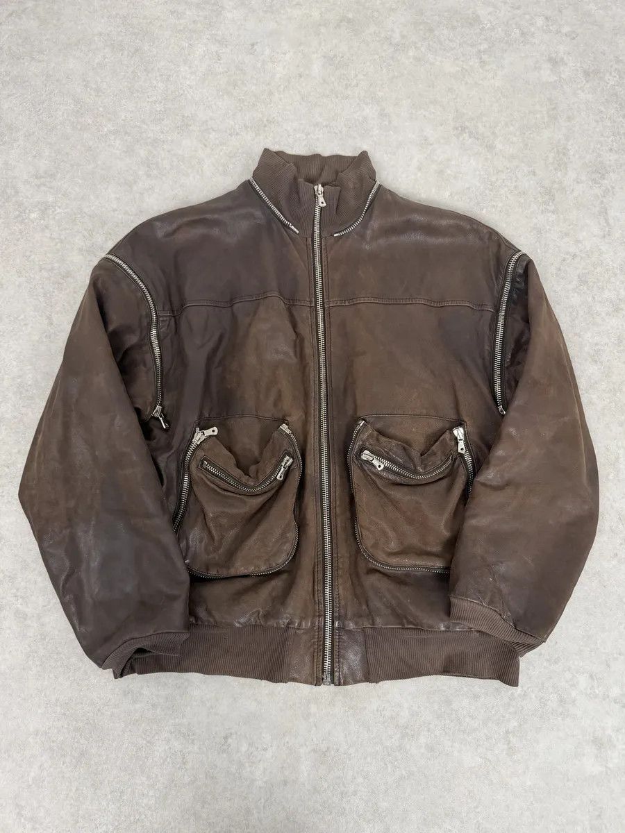 Dolce & Gabbana AW2003 Dolce & Gabbana Goatskin Detachable Sleeves Cargo Leather Bomber Jacket Size US M / EU 48-50 / 2 - 1 Thumbnail