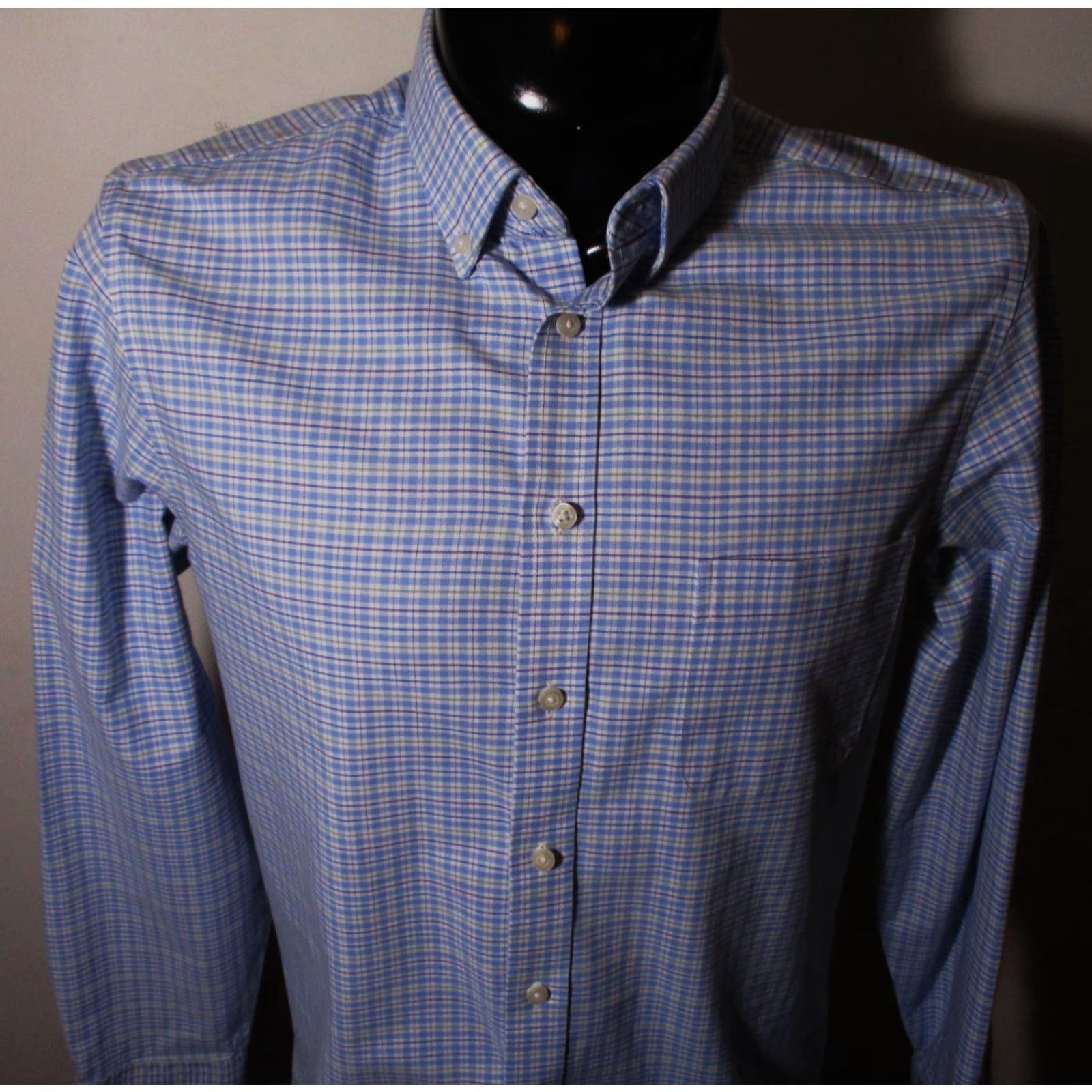Stafford STAFFORD Blue Long Sleeve Dress Shirt Men's 15/15.5/34-35 Oxford Button-Down Collar Business Shirt Size 42R - 2 Thumbnail