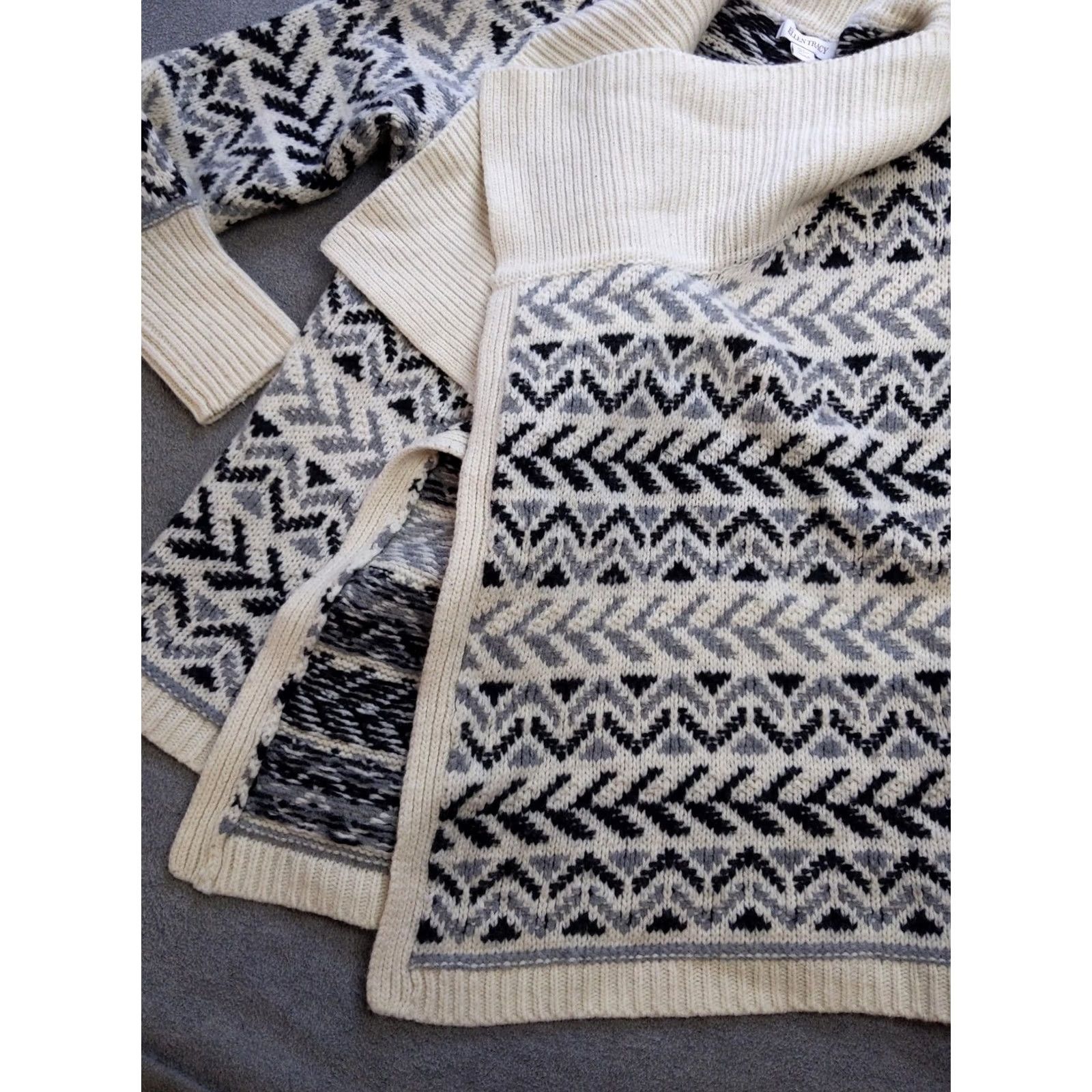 Ellen Tracy VINTAGE Ellen Tracy Sweater Womens L Cardigan Shawl Collar Open Wool Knit Size L / US 10 / IT 46 - 5 Thumbnail