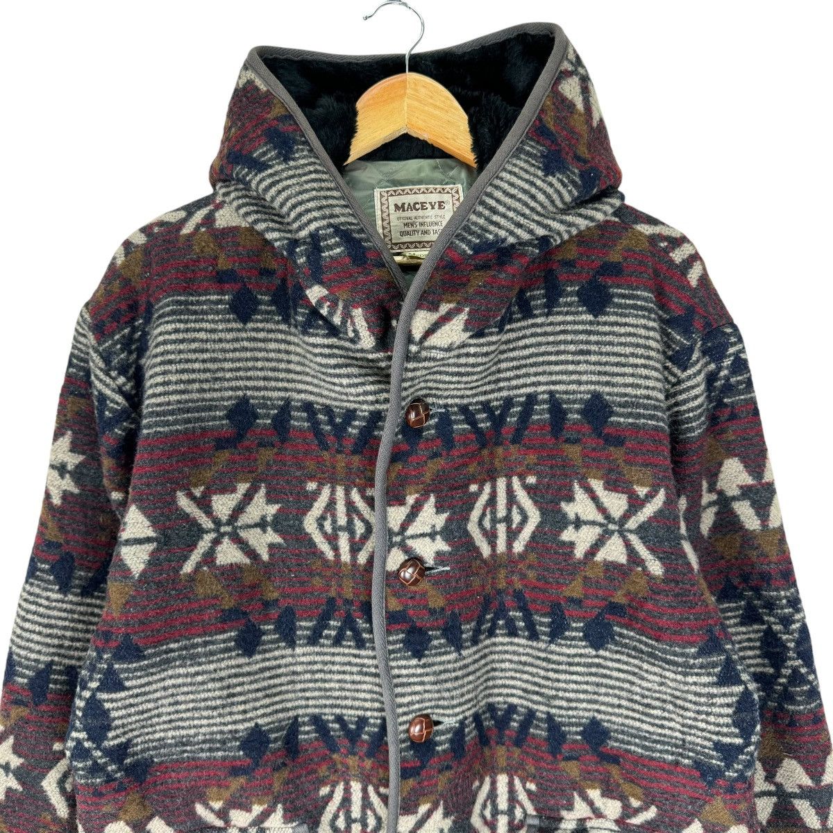 45rpm × Japanese Brand ❄️MACEYE NATIVE HOODIE BUTTON JACKET Size US M / EU 48-50 / 2 - 4 Thumbnail