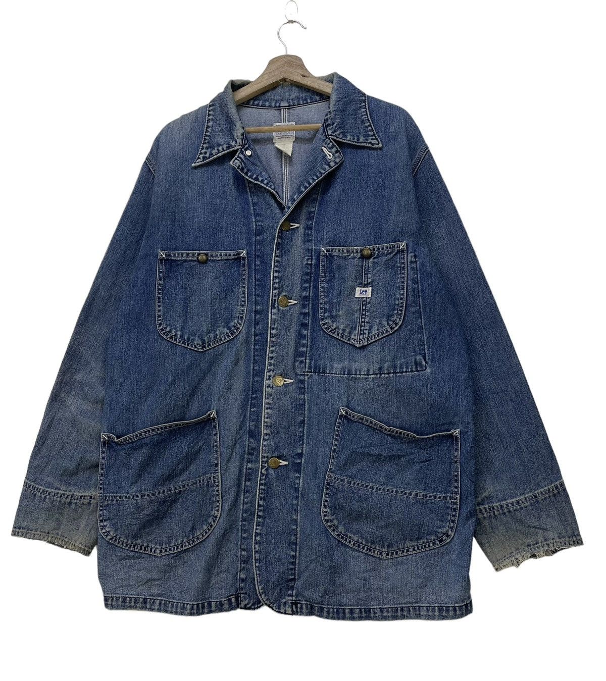 Lee 🔥Vintage 90s Lee Union Made Denim Chore Jacket Size US L / EU 52-54 / 3 - 3 Thumbnail