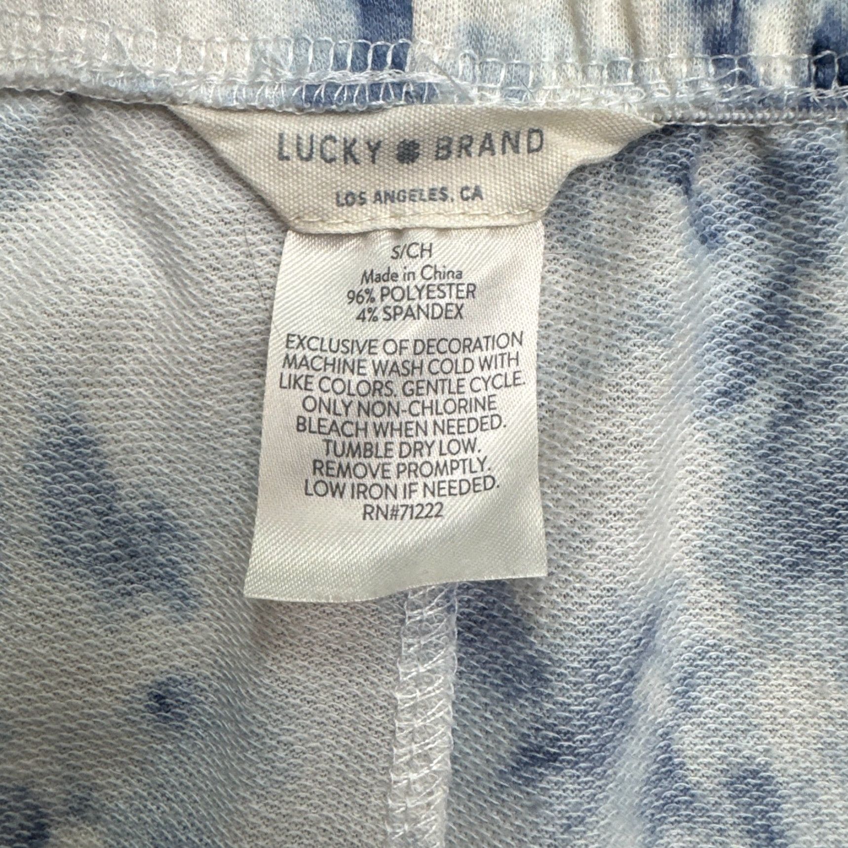 Lucky Brand Lucky Brand Tie-Dye Joggers Sleep Pajama Pants Womens Small Blue White Lounge Size 28" / US 6 / IT 42 - 6 Thumbnail