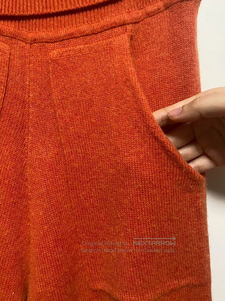 Hermes Hermes Cashmere orange suit Size XXS / US 00 / IT 34 - 8 Thumbnail