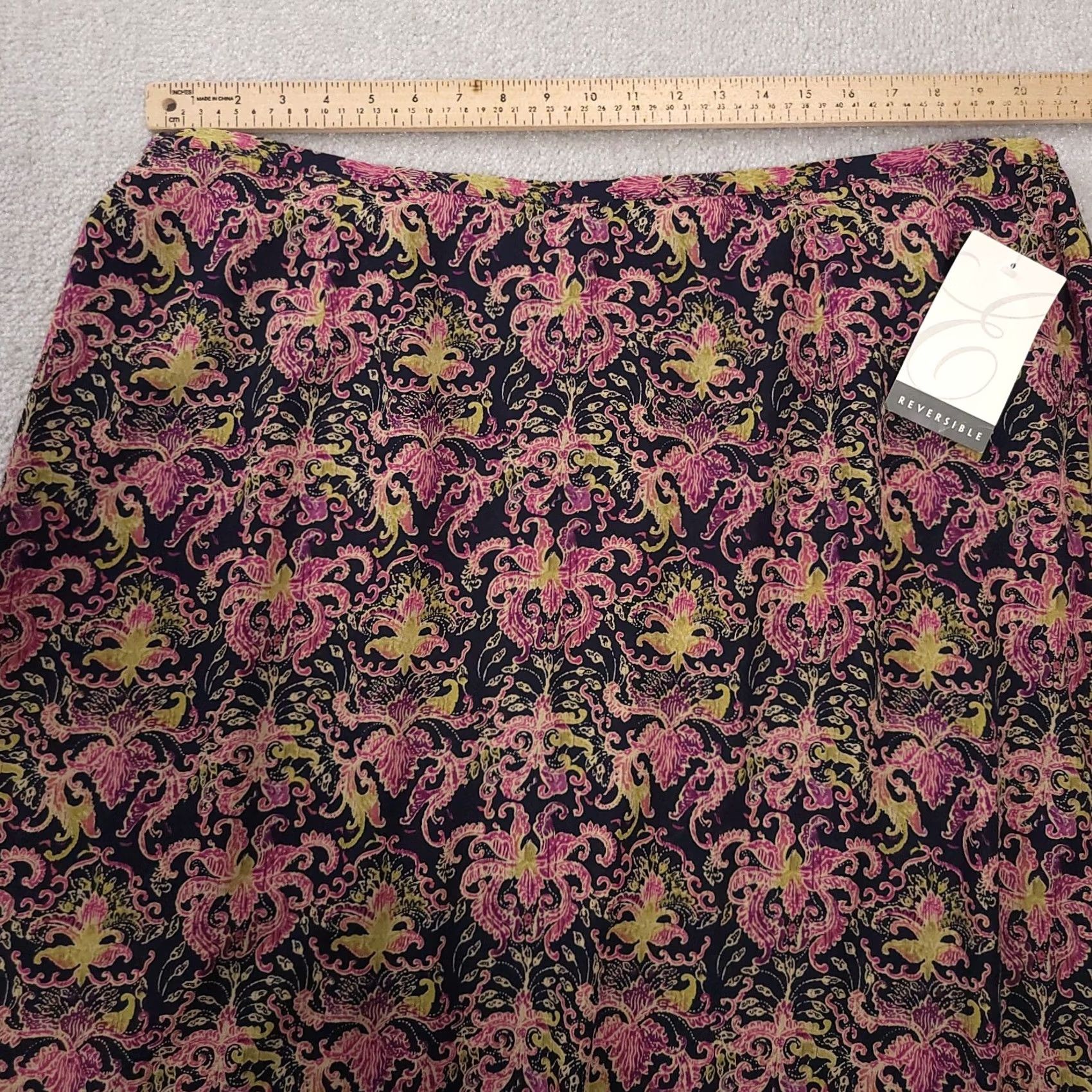 Liz Claiborne Emma James Liz Claiborne Maxi Skirt Reversible 22W Plus Slit Floral Geo Womens Skirt Midi 90s Vintage? Size 40" / US 18 - 4 Thumbnail