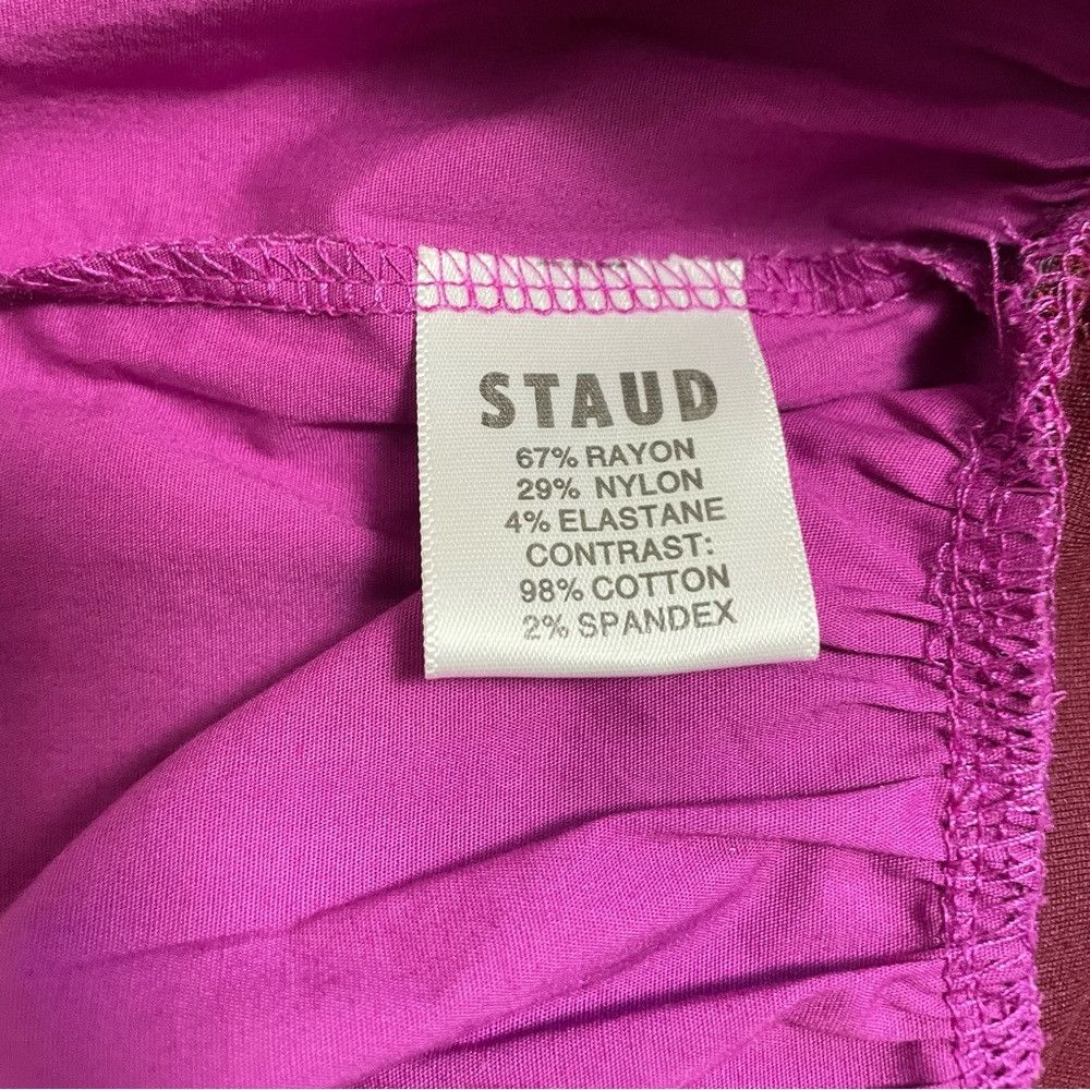 Staud NWT New $235 Staud Diam Colorblock High-Neck Ruffle Dress S Size XS / US 0-2 / IT 36-38 - 8 Thumbnail