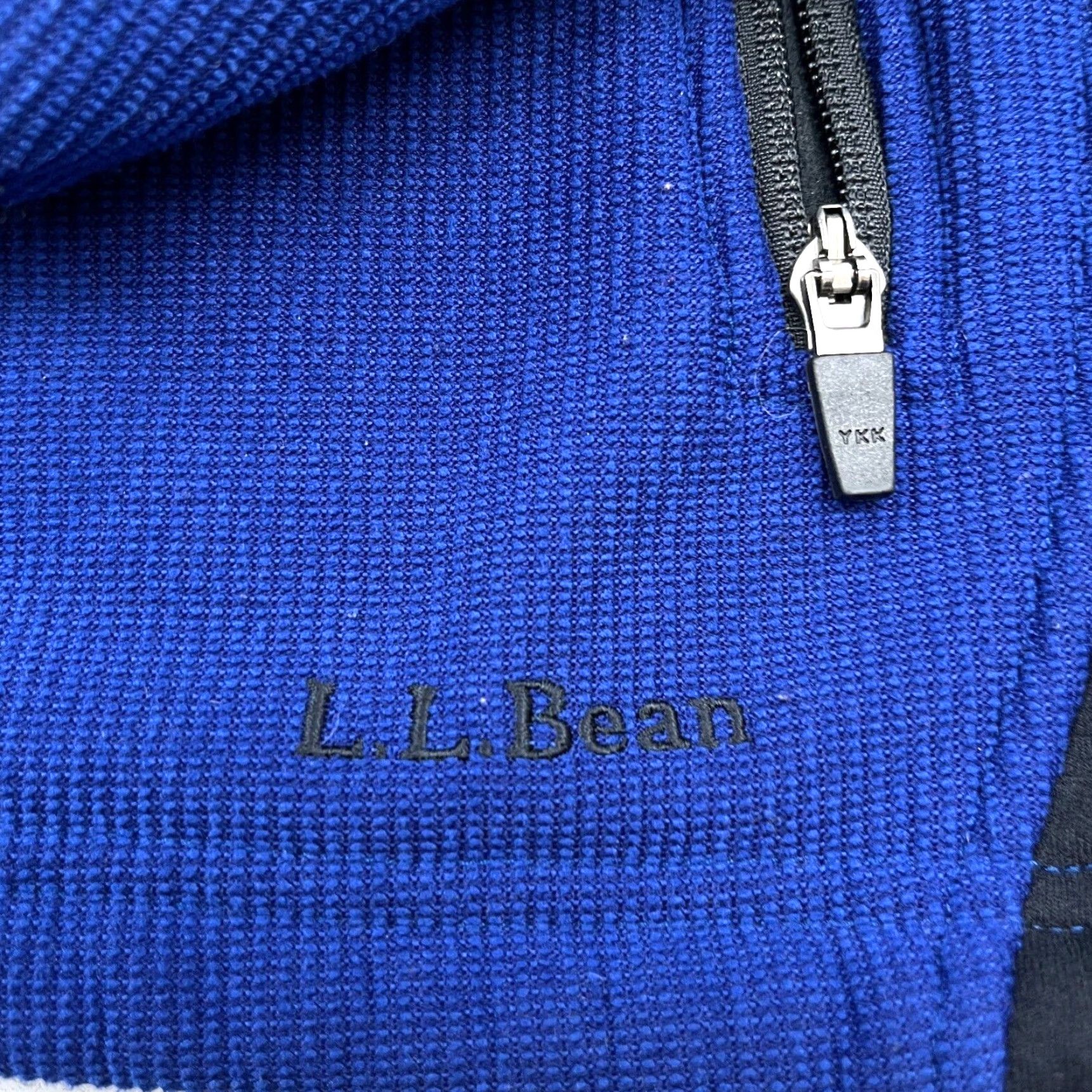 Vintage LL Bean Jacket Men Large Blue Black Thermal Waffle Knit Fleece Lined Layer Size US L / EU 52-54 / 3 - 6 Thumbnail