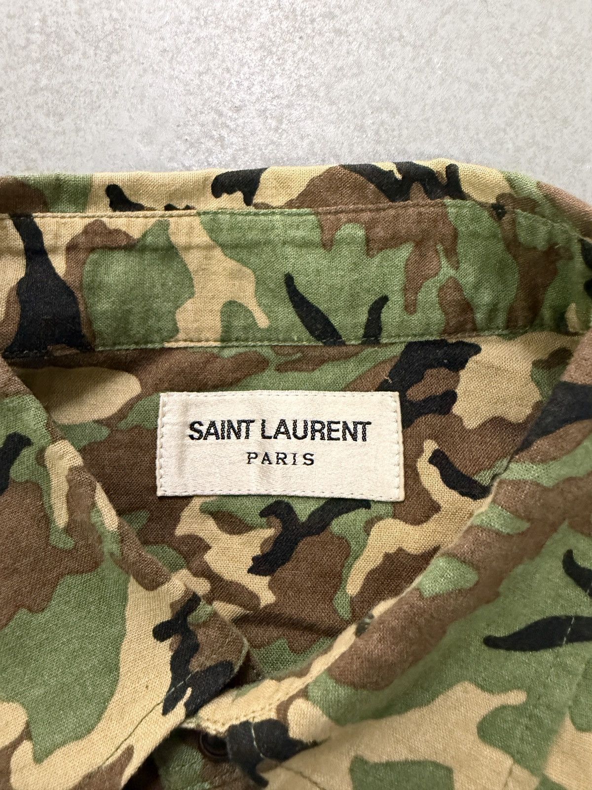 Saint Laurent Paris SS15 Saint Laurent Paris Camouflage Hedi Slimane Shirt Size US M / EU 48-50 / 2 - 11 Thumbnail
