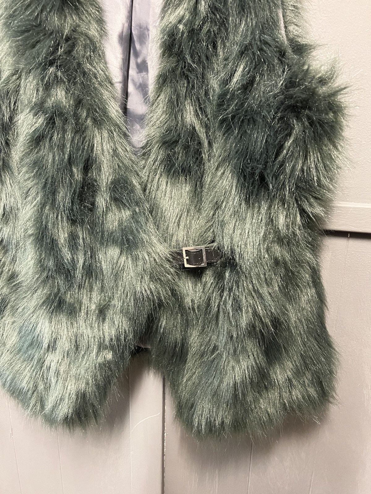 Vintage vintage forest green fur gilet Size US L / EU 52-54 / 3 - 2 Thumbnail