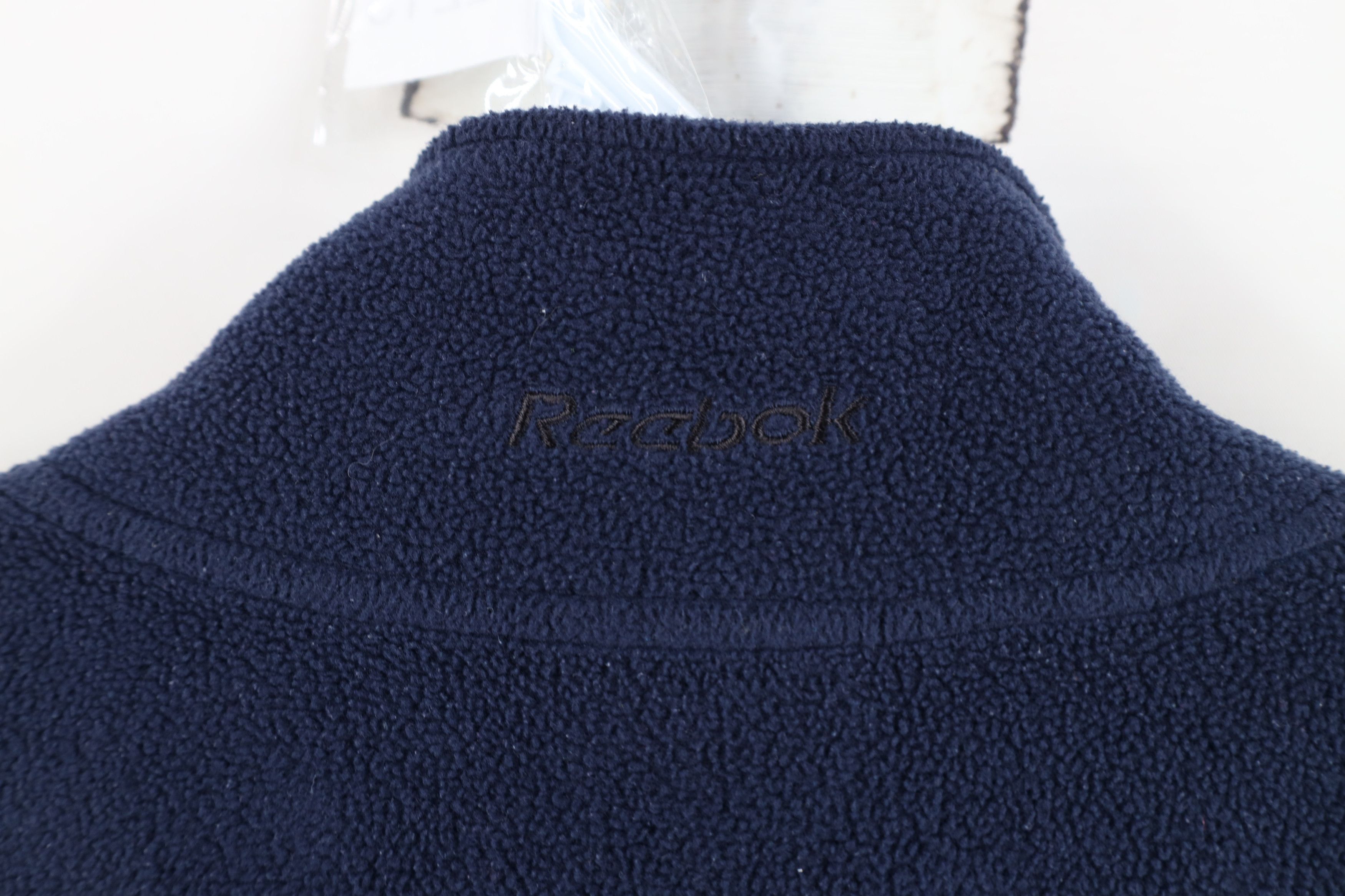 Reebok Vintage 90s Y2K Reebok Logo Fleece Full Zip Jacket Blue Size US L / EU 52-54 / 3 - 12 Thumbnail