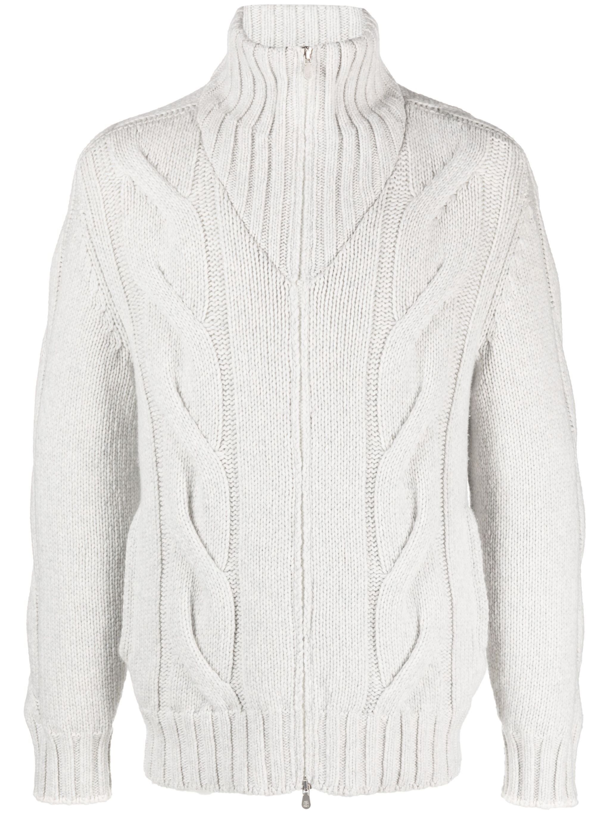Brunello Cucinelli o1w1db10125 Cashmere Padded Out Sweater in White Size US M / EU 48-50 / 2 - 1 Thumbnail