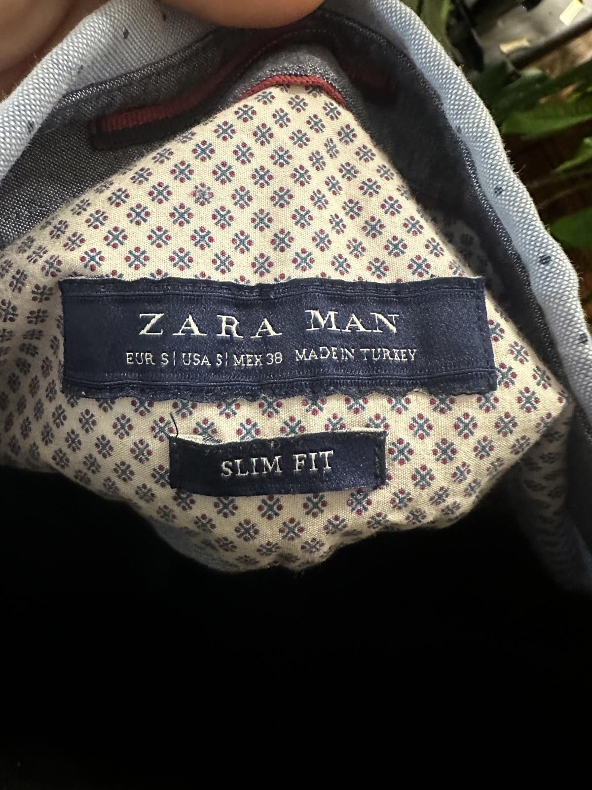 Zara ZARA MAN Slim Fit Short Sleeve Shirt - Stylish Blue Pattern Size US S / EU 44-46 / 1 - 2 Thumbnail