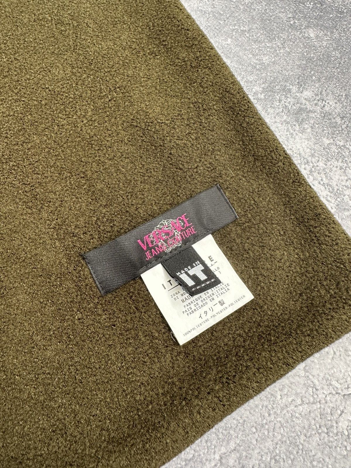 Versace Jeans Couture Vintage Versace Jeans Couture Teddy Green Scarf Muffler VJC Size ONE SIZE - 12 Thumbnail
