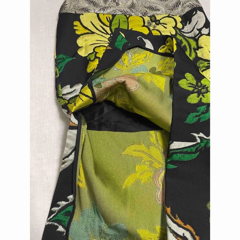 Dries Van Noten Dries Van Noten size:34 Green jacquard floral skirt Size 33" - 6 Thumbnail