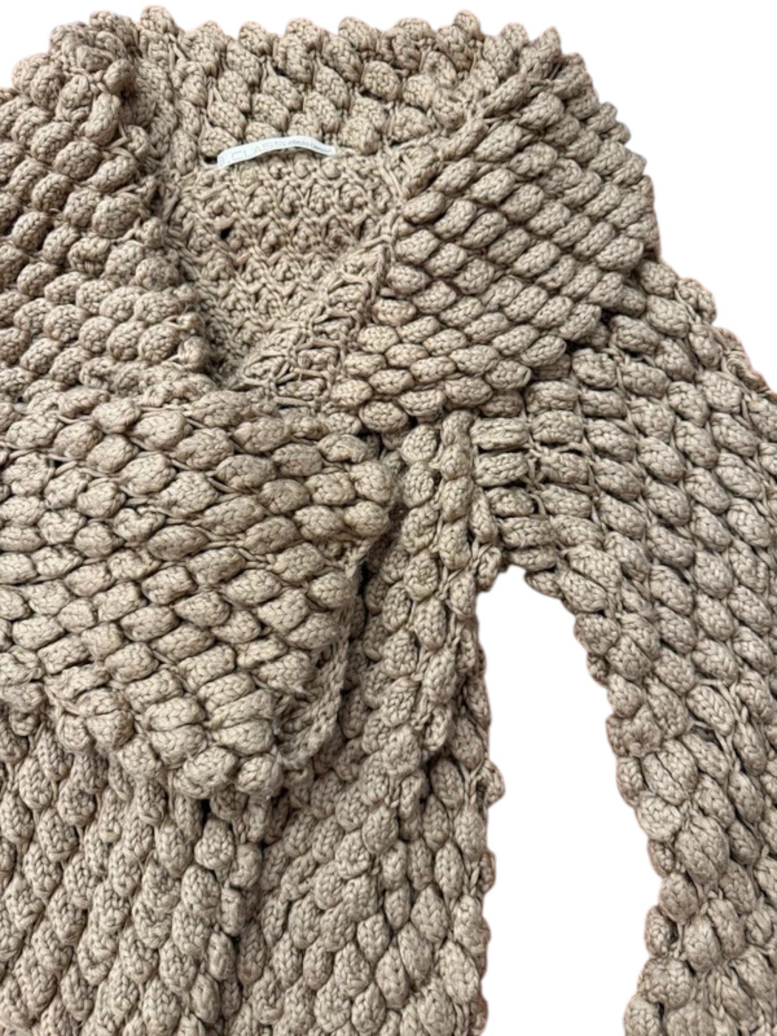 Roberto Cavalli Class Roberto Cavalli Chunky Popcorn Knit Jacket, Mid 2000s Size L / US 10 / IT 46 - 2 Thumbnail