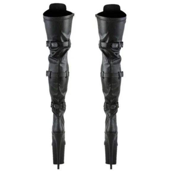 Other Flamingo 3028 Triple Buckle Thigh High 4" Platform Boot Blac Size US 8 / IT 38 - 3 Thumbnail