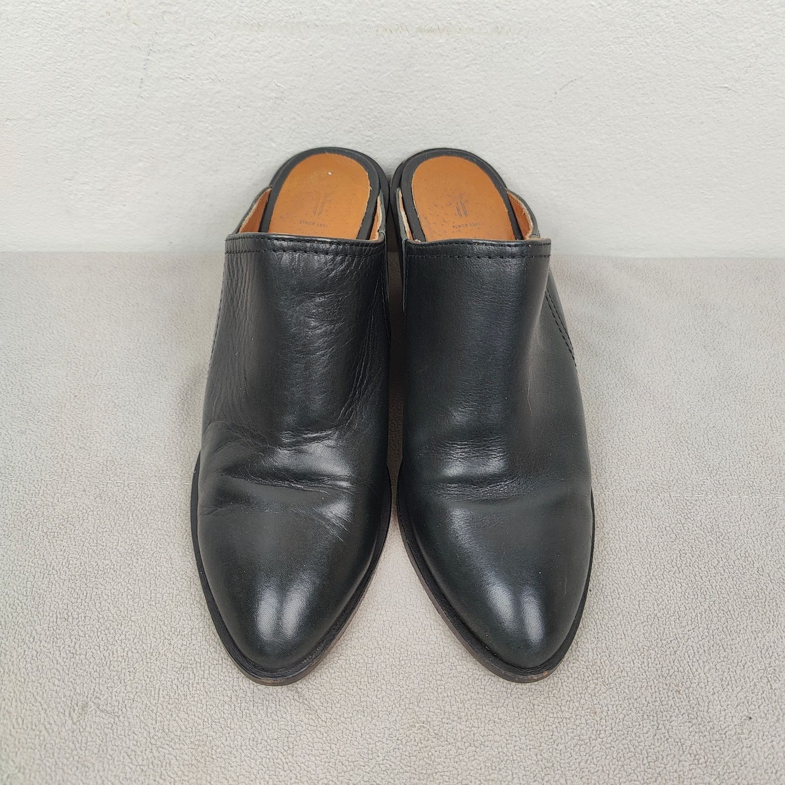 Frye Frye Serena Mules Womens 8.5 Black Leather Wedge Sandals Size US 8.5 / IT 38.5 - 6 Thumbnail
