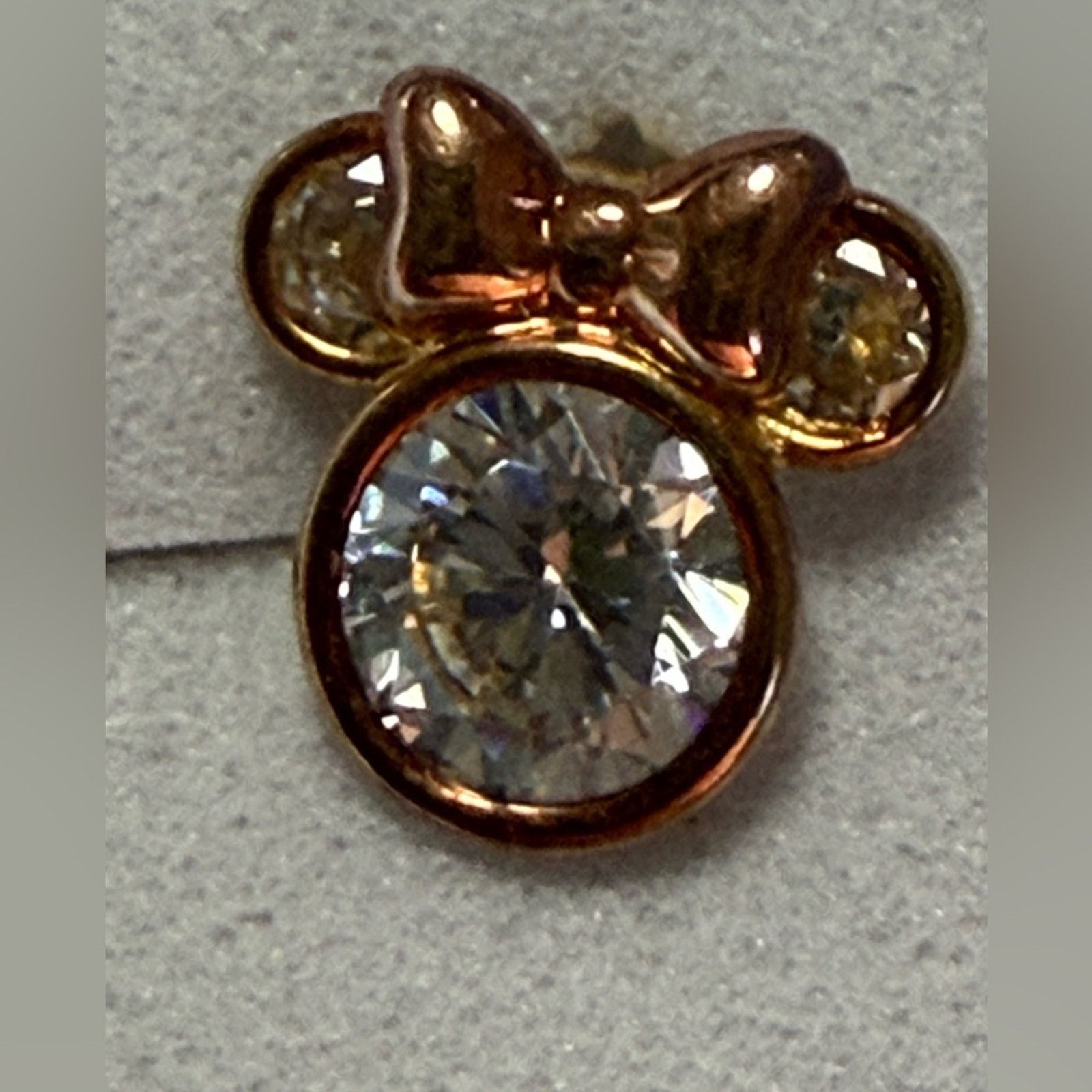 Disney Disney Minnie Mouse 14K Gold Stud Earrings CZ Authentic 14K Size ONE SIZE - 5 Thumbnail