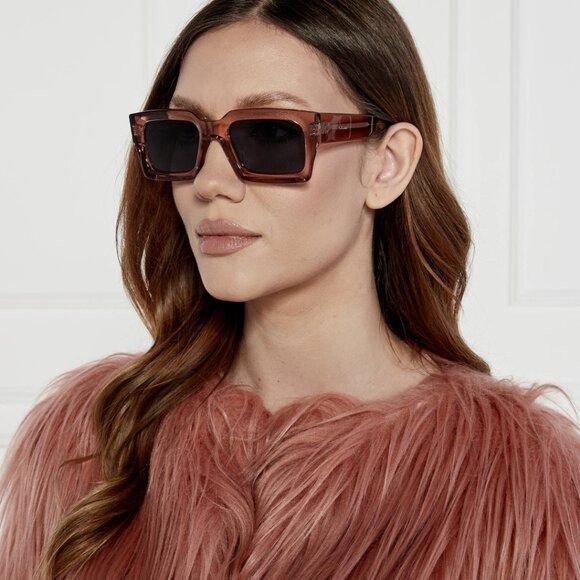 Celine Celine CL40280U 74V Sunglasses Rose Rectangle Frame Size ONE SIZE - 3 Thumbnail