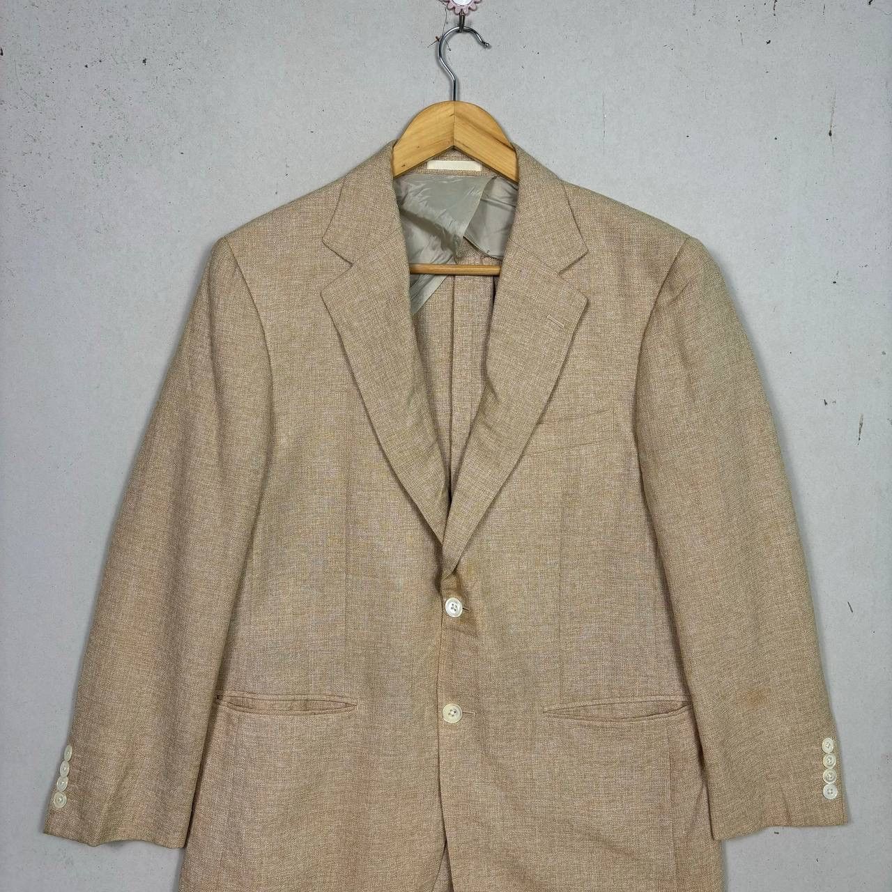 Burberry Burberry Silk Wool Blend Blazer Jacket Tan Beige Size 40R - 3 Thumbnail